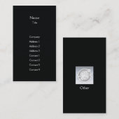 Carte De Visite Verticale simple noire - affaires (Devant / Derrière)