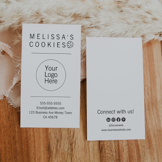 Carte de visite verticale simple pour boulangerie