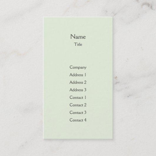 Carte De Visite Verticale simple verte - affaires (Devant)