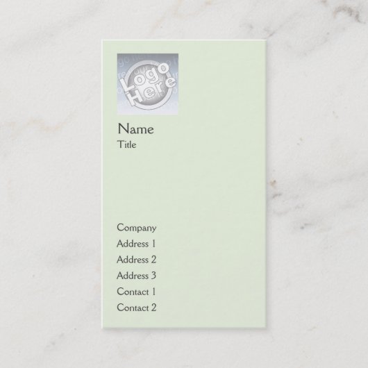 Carte De Visite Verticale simple verte - affaires (Devant)