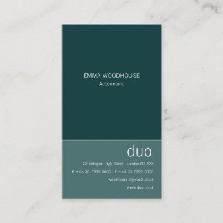 Carte De Visite Verticale Teal de duo