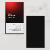 Carte de visite verticale unique noir rouge blanc (Devant / Derrière)