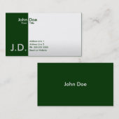 Carte De Visite verts professionnels (Devant / Derrière)