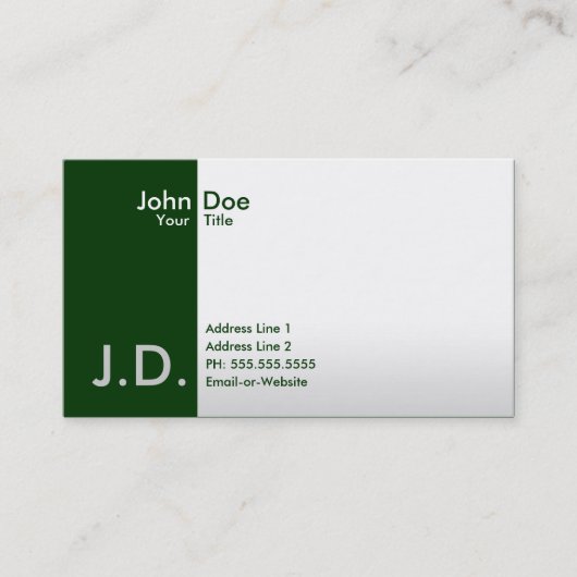 Carte De Visite verts professionnels (Devant)