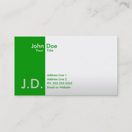 Carte De Visite verts professionnels (Devant)