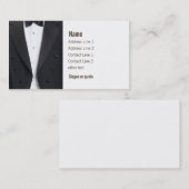 Carte De Visite Veste de smoking et cravate d'arc (Devant / Derrière)