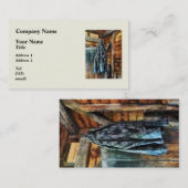 Carte De Visite Veste Denim bleu en Cabine (Devant / Derrière)