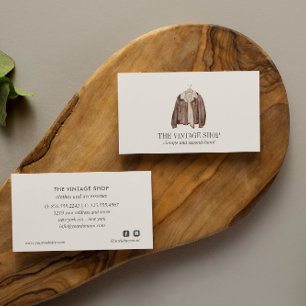 Carte De Visite Veste en cuir ancien Vintage vêtements d'occasion