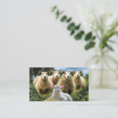 Carte De Visite Vestige de mouton Herbe de mouton Agneau de bébé (Debout devant)
