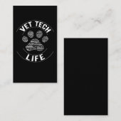 Carte De Visite Vet Tech Paw Vétérinaire Technicien vétérinaire (Devant / Derrière)