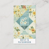 Carte De Visite Vêtement fait main en patchwork bleu jaune (Devant)