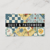 Carte De Visite Vêtement fait main en patchwork bleu jaune (Devant)