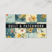 Carte De Visite Vêtement fait main en patchwork bleu jaune  (Devant)