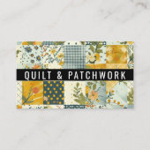 Carte De Visite Vêtement fait main en patchwork bleu jaune  (Devant)