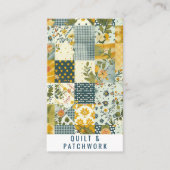 Carte De Visite Vêtement fait main en patchwork bleu jaune (Devant)