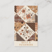 Carte De Visite Vêtement fait main en patchwork de quilt marron (Devant)