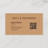 Carte De Visite Vêtement fait main en patchwork de quilt marron (Dos)