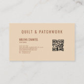 Carte De Visite Vêtement fait main en patchwork de quilt marron (Dos)