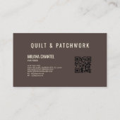 Carte De Visite Vêtement fait main en patchwork de quilt marron (Dos)
