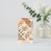 Carte De Visite Vêtement fait main en patchwork de quilt orange (Debout devant)