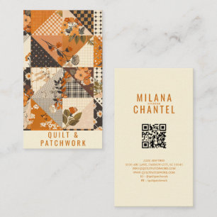 Carte De Visite Vêtement fait main en patchwork de quilt orange