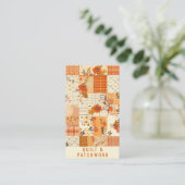 Carte De Visite Vêtement fait main en patchwork de quilt orange  (Debout devant)