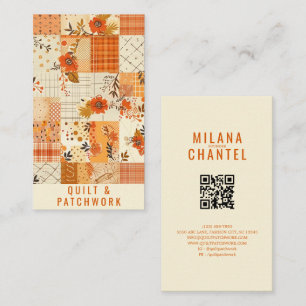 Carte De Visite Vêtement fait main en patchwork de quilt orange