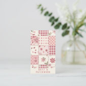 Carte De Visite Vêtement fait main en patchwork de quilt rose (Debout devant)