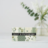 Carte De Visite Vêtement fait main en patchwork de quilt vert (Debout devant)