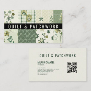 Carte De Visite Vêtement fait main en patchwork de quilt vert