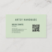 Carte De Visite Vêtement fait main en patchwork de quilt vert (Dos)