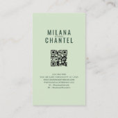 Carte De Visite Vêtement fait main en patchwork de quilt vert (Dos)