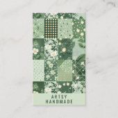 Carte De Visite Vêtement fait main en patchwork de quilt vert (Devant)