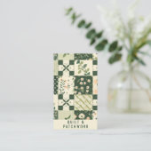 Carte De Visite Vêtement fait main en patchwork de quilt vert (Debout devant)