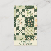 Carte De Visite Vêtement fait main en patchwork de quilt vert (Devant)