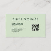 Carte De Visite Vêtement fait main en patchwork de quilt vert (Dos)