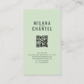 Carte De Visite Vêtement fait main en patchwork de quilt vert (Dos)