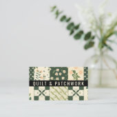 Carte De Visite Vêtement fait main en patchwork de quilt vert (Debout devant)