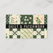 Carte De Visite Vêtement fait main en patchwork de quilt vert (Devant)