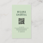 Carte De Visite Vêtement fait main en patchwork de quilt vert (Dos)