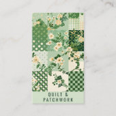Carte De Visite Vêtement fait main en patchwork de quilt vert (Devant)