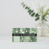 Carte De Visite Vêtement fait main en patchwork de quilt vert (Debout devant)