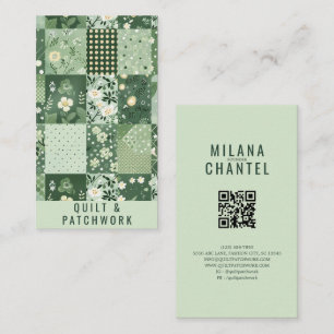 Carte De Visite Vêtement fait main en patchwork de quilt vert
