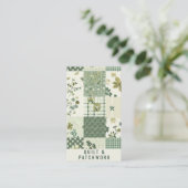 Carte De Visite Vêtement fait main en patchwork de quilt vert (Debout devant)