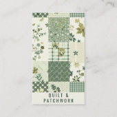 Carte De Visite Vêtement fait main en patchwork de quilt vert (Devant)