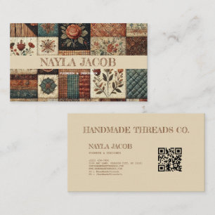 Carte De Visite Vêtement fait main en patchwork de terre cuite