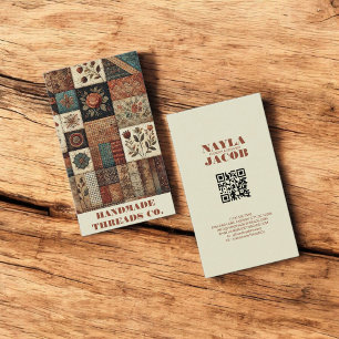 Carte De Visite Vêtement fait main en patchwork de terre cuite