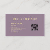 Carte De Visite Vêtement fait main en patchwork jaune lilas (Dos)