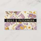 Carte De Visite Vêtement fait main en patchwork jaune lilas (Devant)
