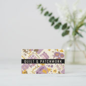 Carte De Visite Vêtement fait main en patchwork jaune lilas (Debout devant)